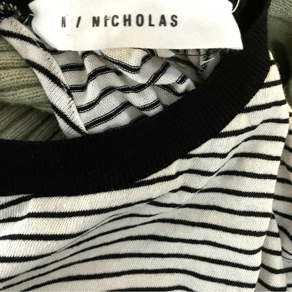 N/Nicholas striped open back long sleeve tee 4 Small - Picture 7 of 7